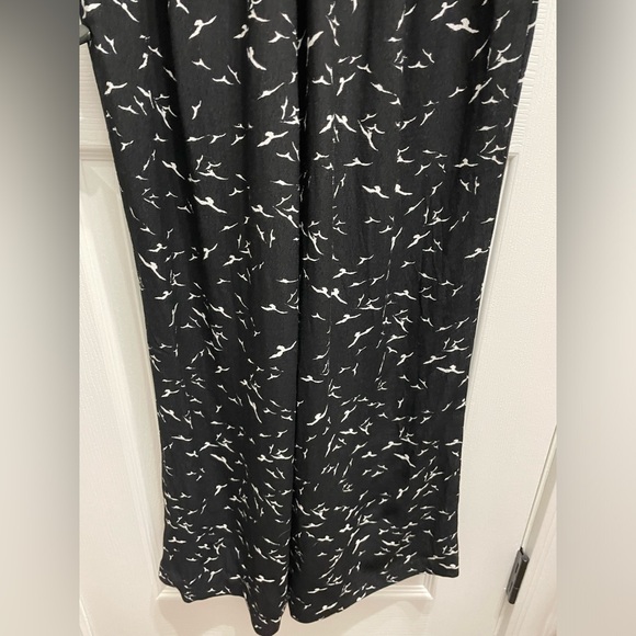 ETT TWA by Anthropologie Karlie Jumpsuit Novelty Print Wide Leg Black White Med - Picture 9 of 12